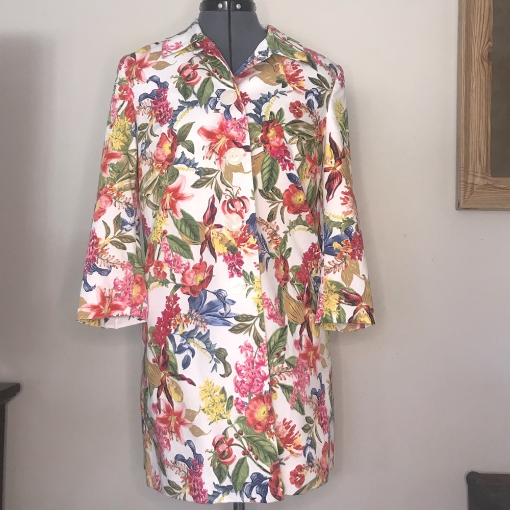 Long floral Jessica single breasted blazer / coat